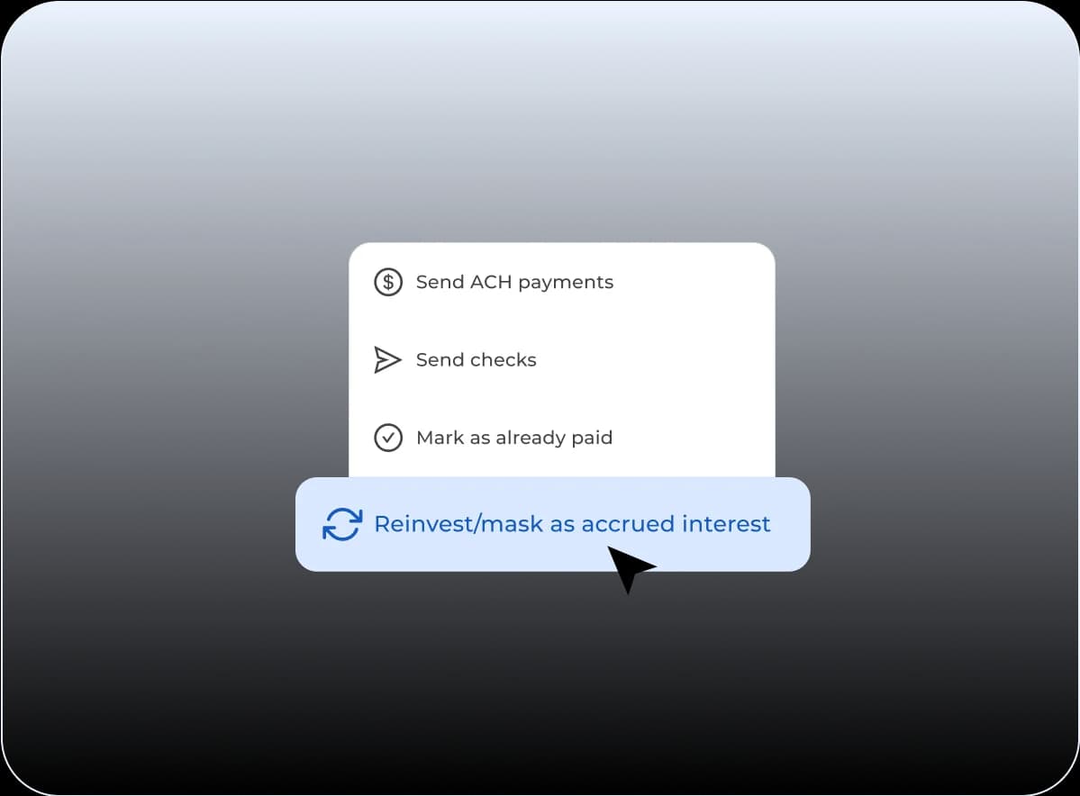 Flexible reinvestment options