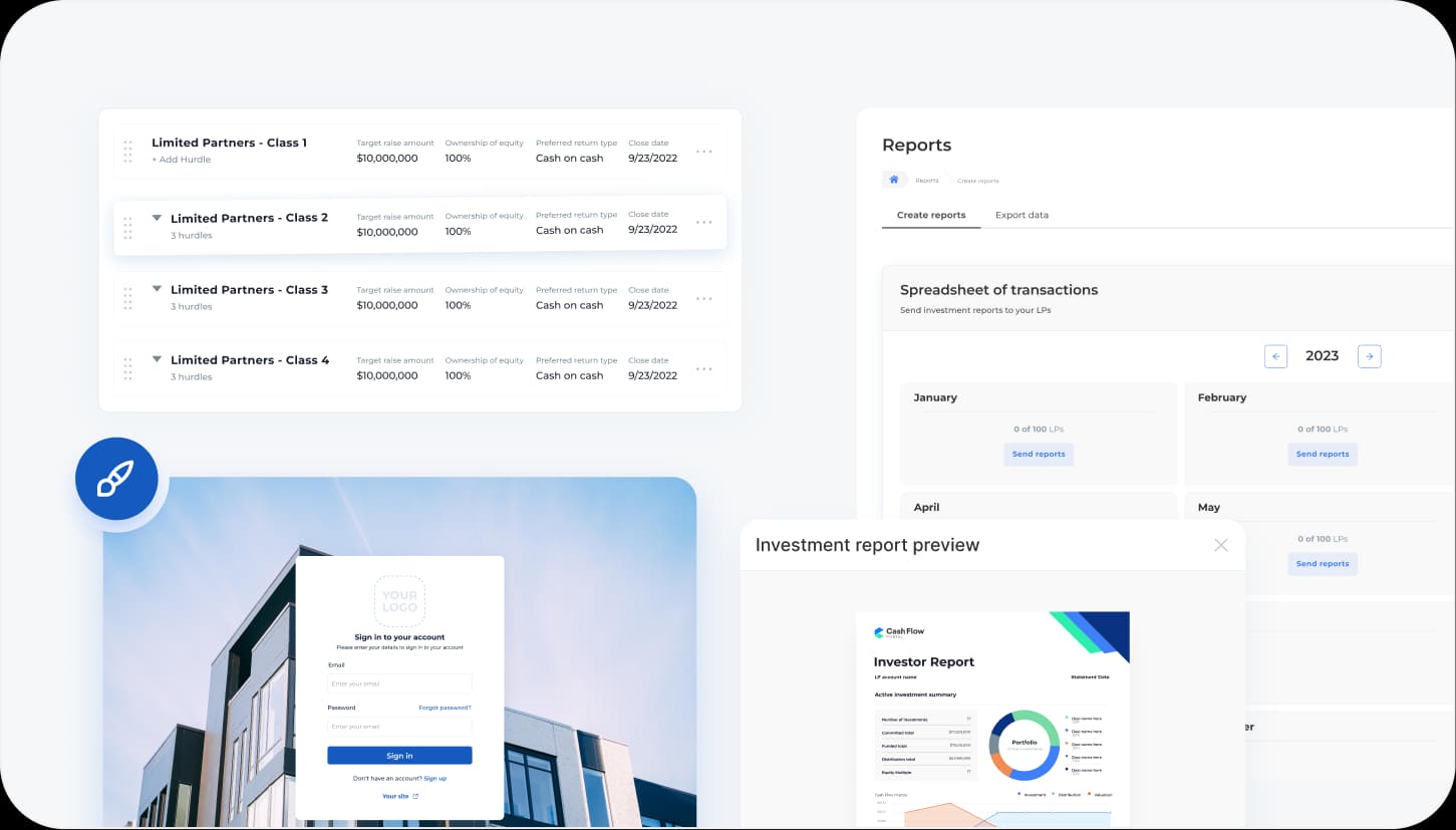Flexible fund managers dashboard