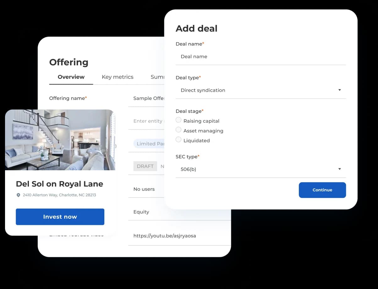 Syndicator portal dashboard