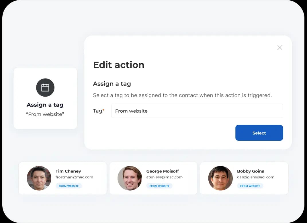 Assign tags to your automation recipients