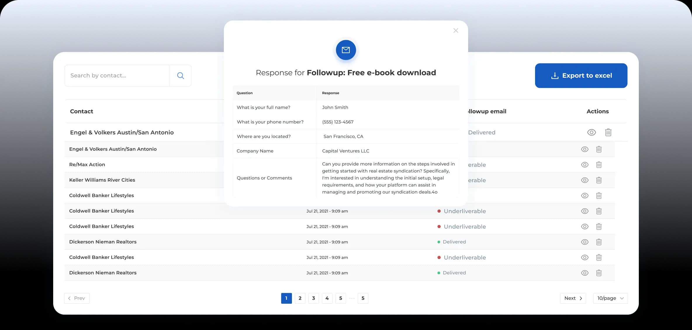View and export form responses