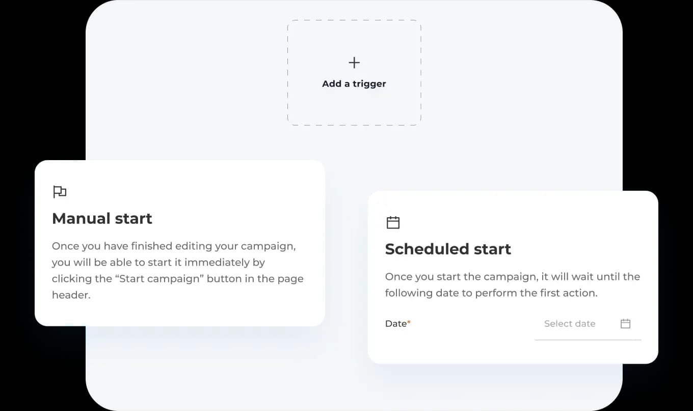 Start manually or schedule your automation