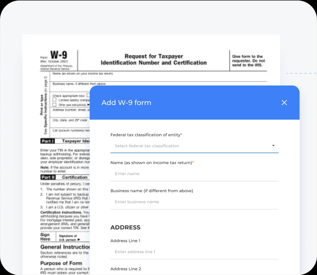 Digitized W9 form