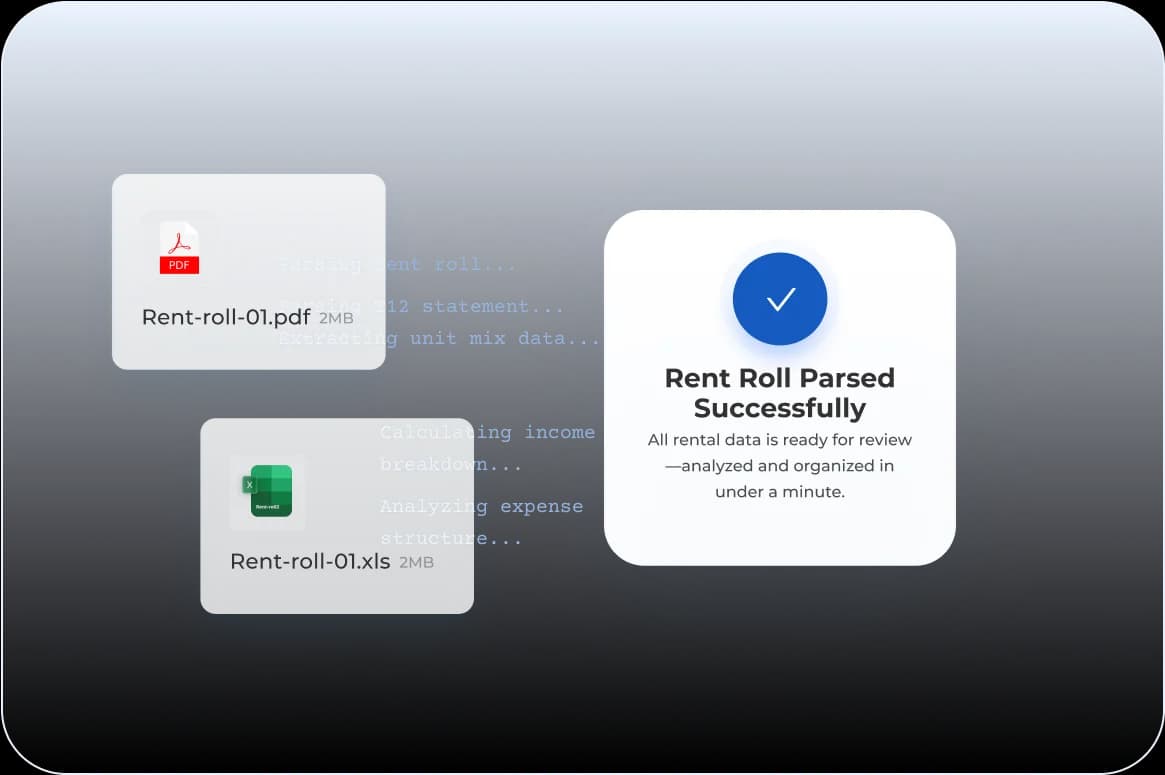 Parse rent rolls and T12s instantly