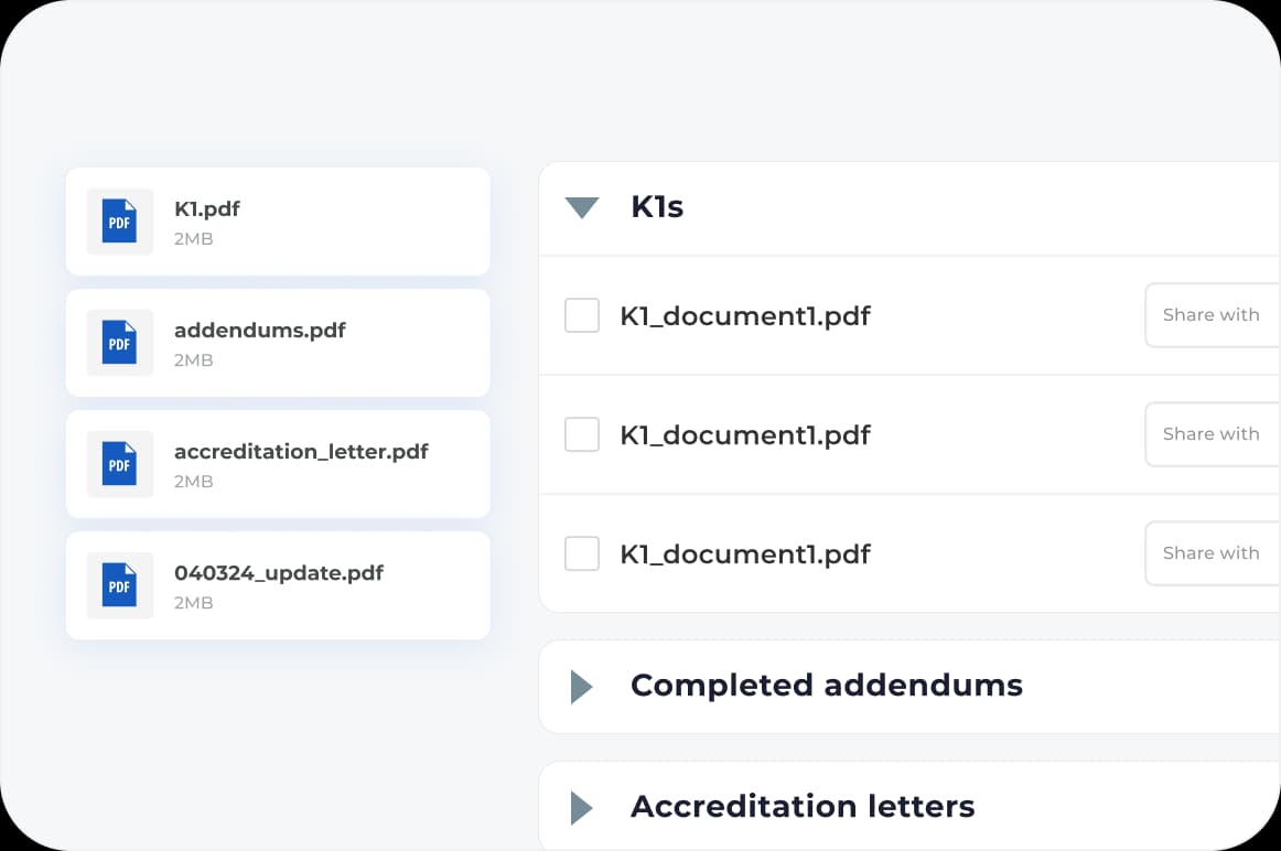 Centralize and share key documents